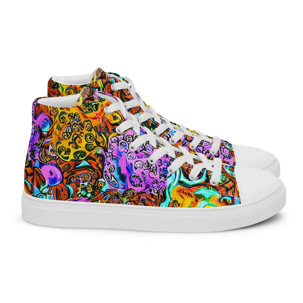 Orange Afterglow on Women's High Top Canvas Shoes — Right