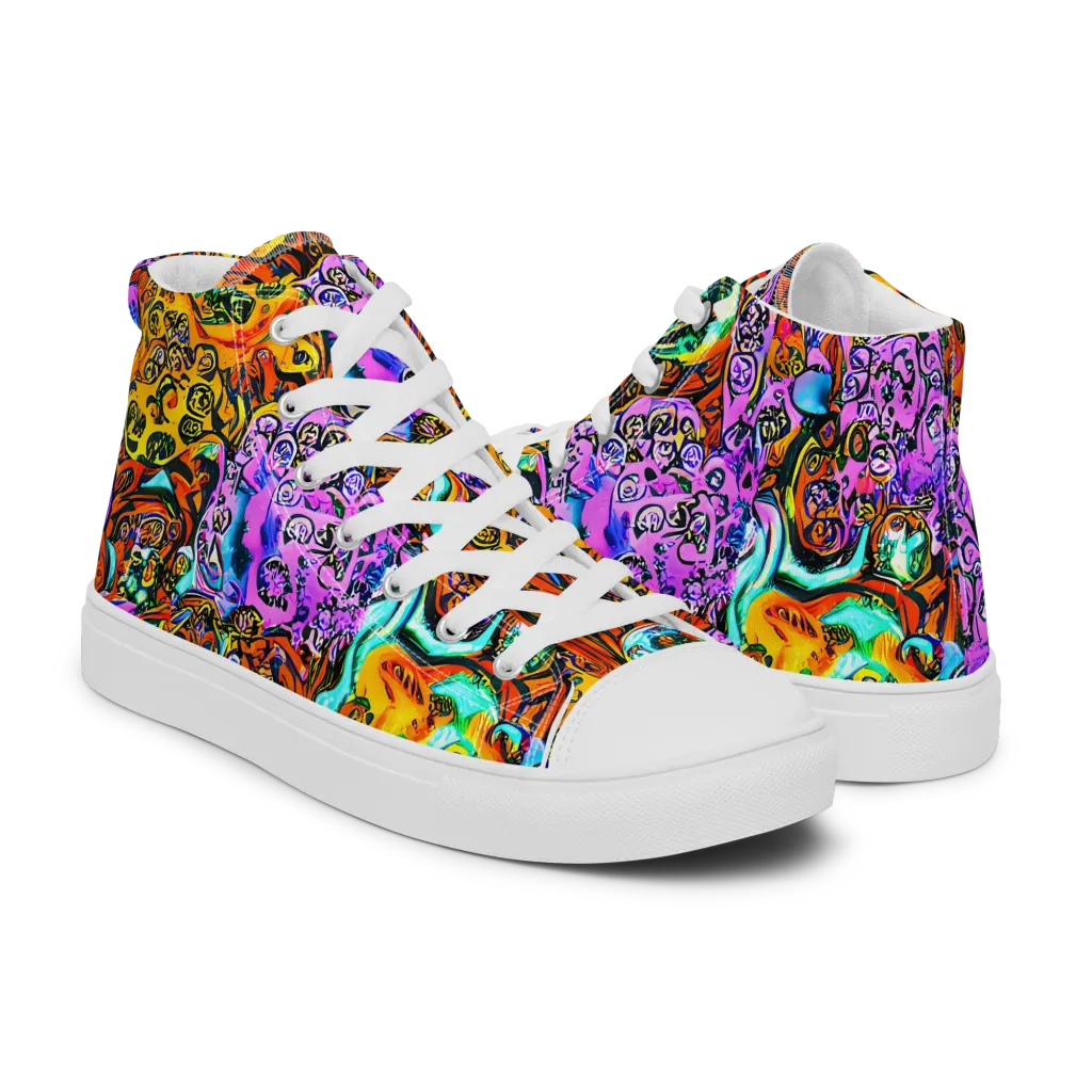 Orange Afterglow on Women's High Top Canvas Shoes — Right