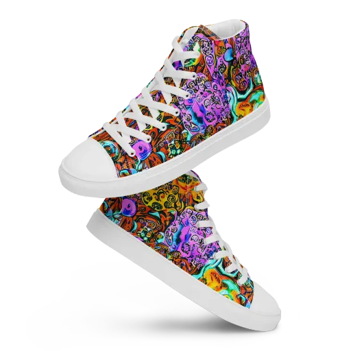 Orange Afterglow on a Women's High Top Canvas Shoes