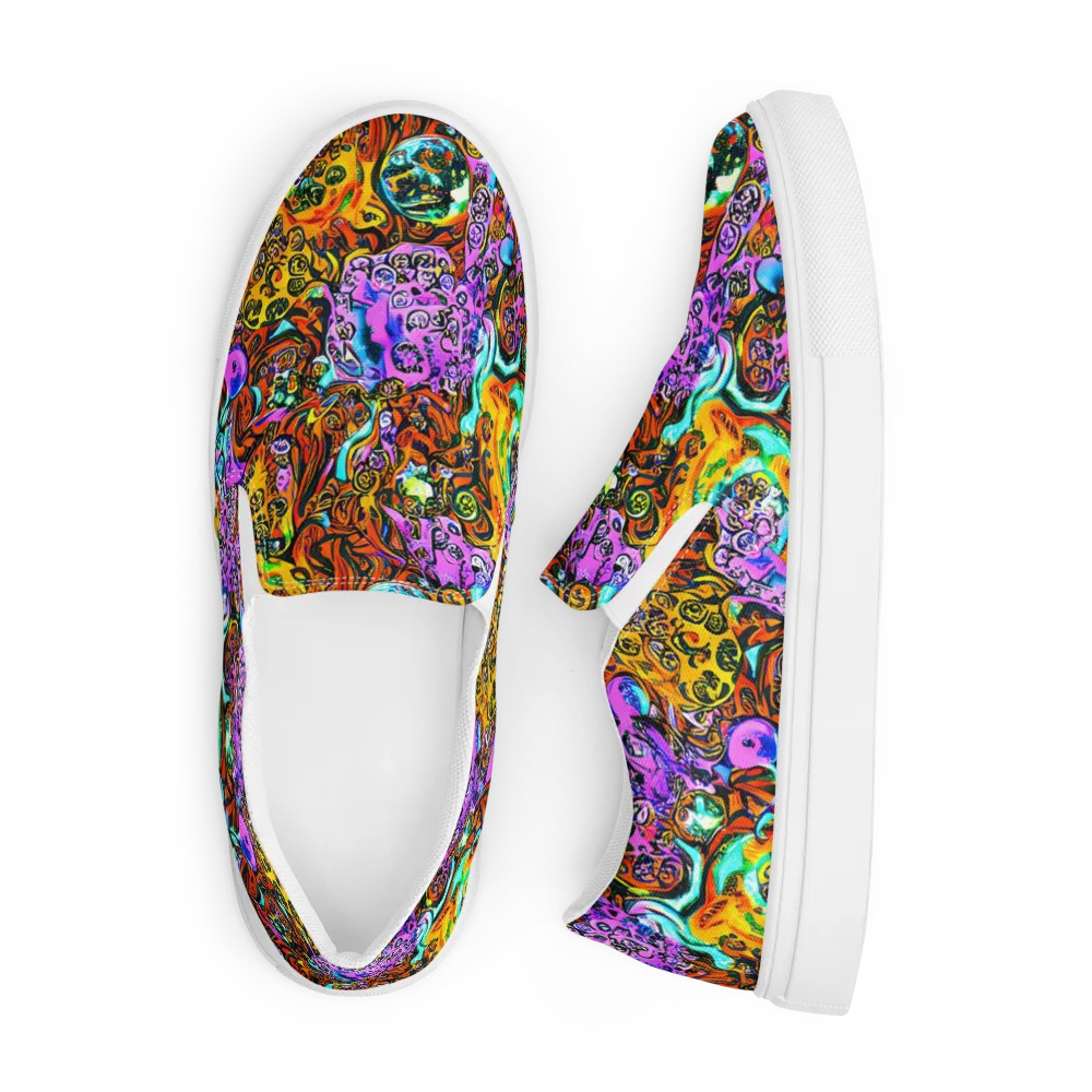 Orange Afterglow on Men's Slip-On Canvas Shoes — Front