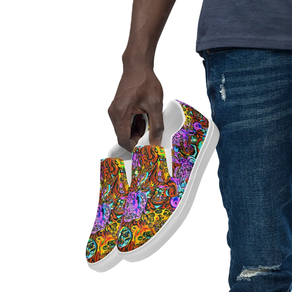 Orange Afterglow on Men's Slip-On Canvas Shoes — Left Front