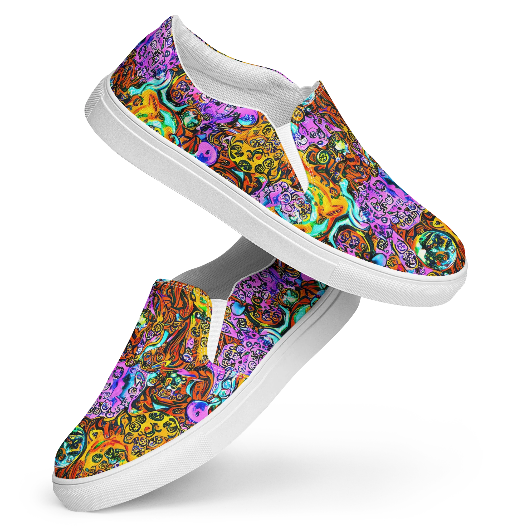 Orange Afterglow on Women's Slip-On Canvas Shoes — Front