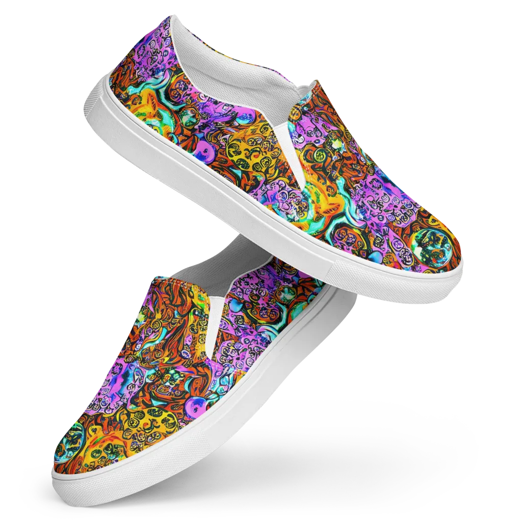 Orange Afterglow on Women's Slip-On Canvas Shoes — Front