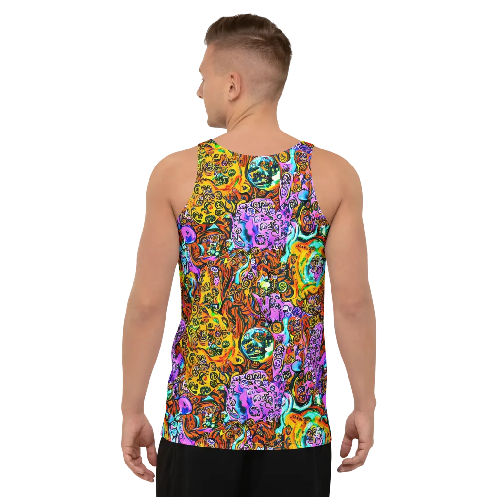 Orange Afterglow on Men's Tank Top — Back