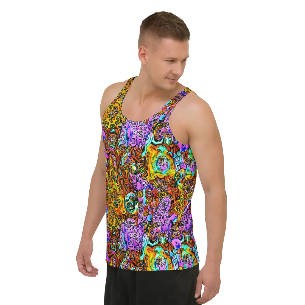Orange Afterglow on Men's Tank Top — Left Front