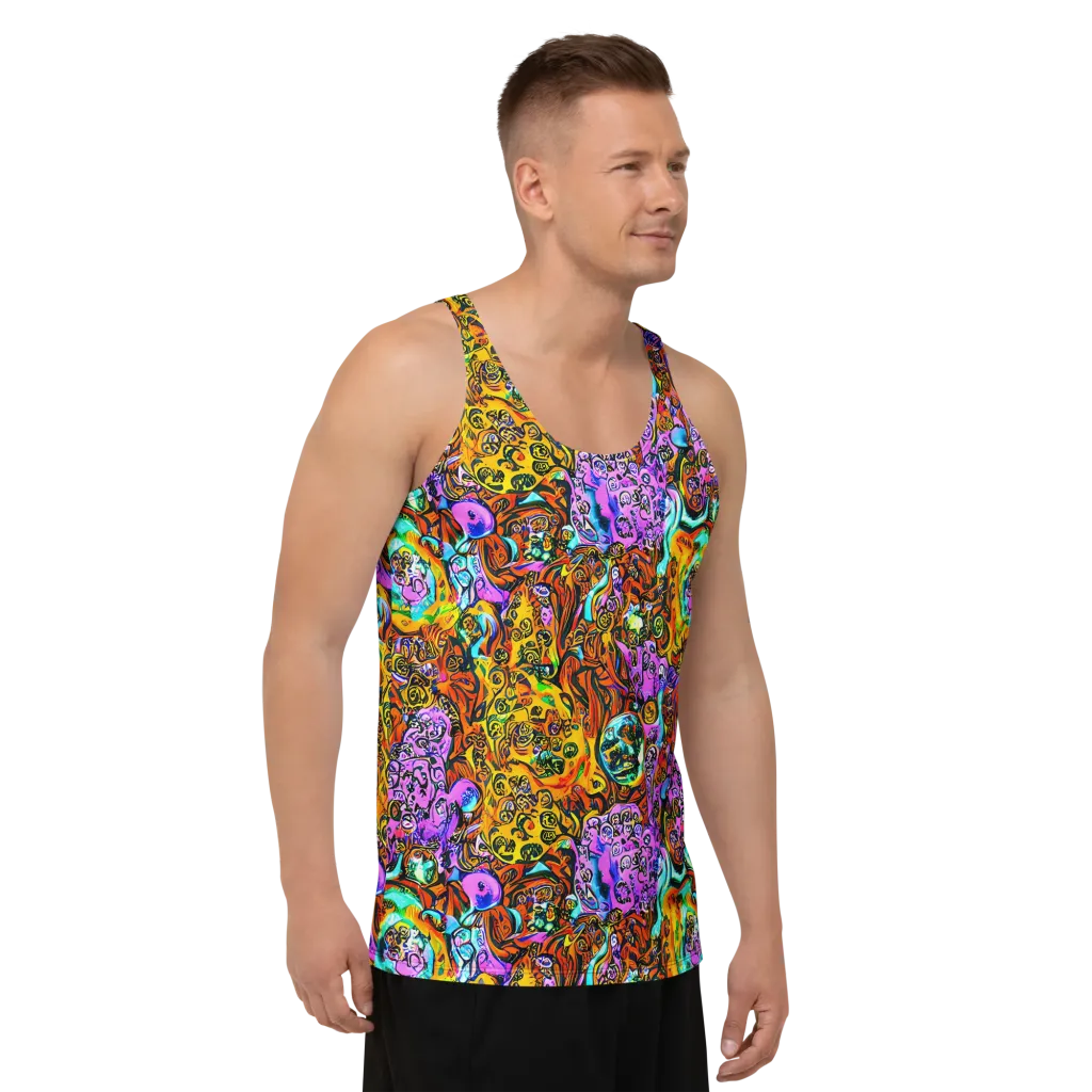Orange Afterglow on Men's Tank Top — Right Front