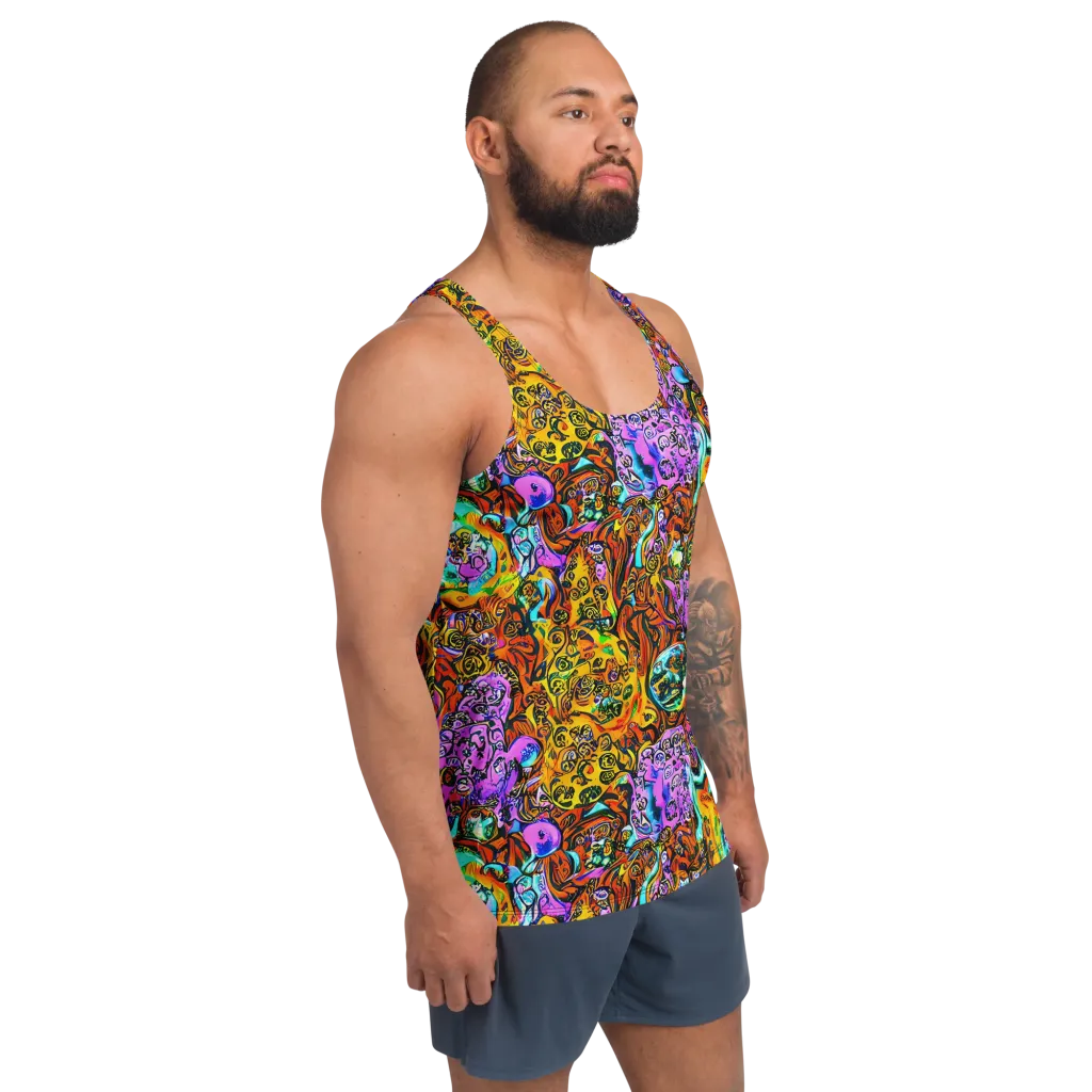 Orange Afterglow on Men's Tank Top — Right Front