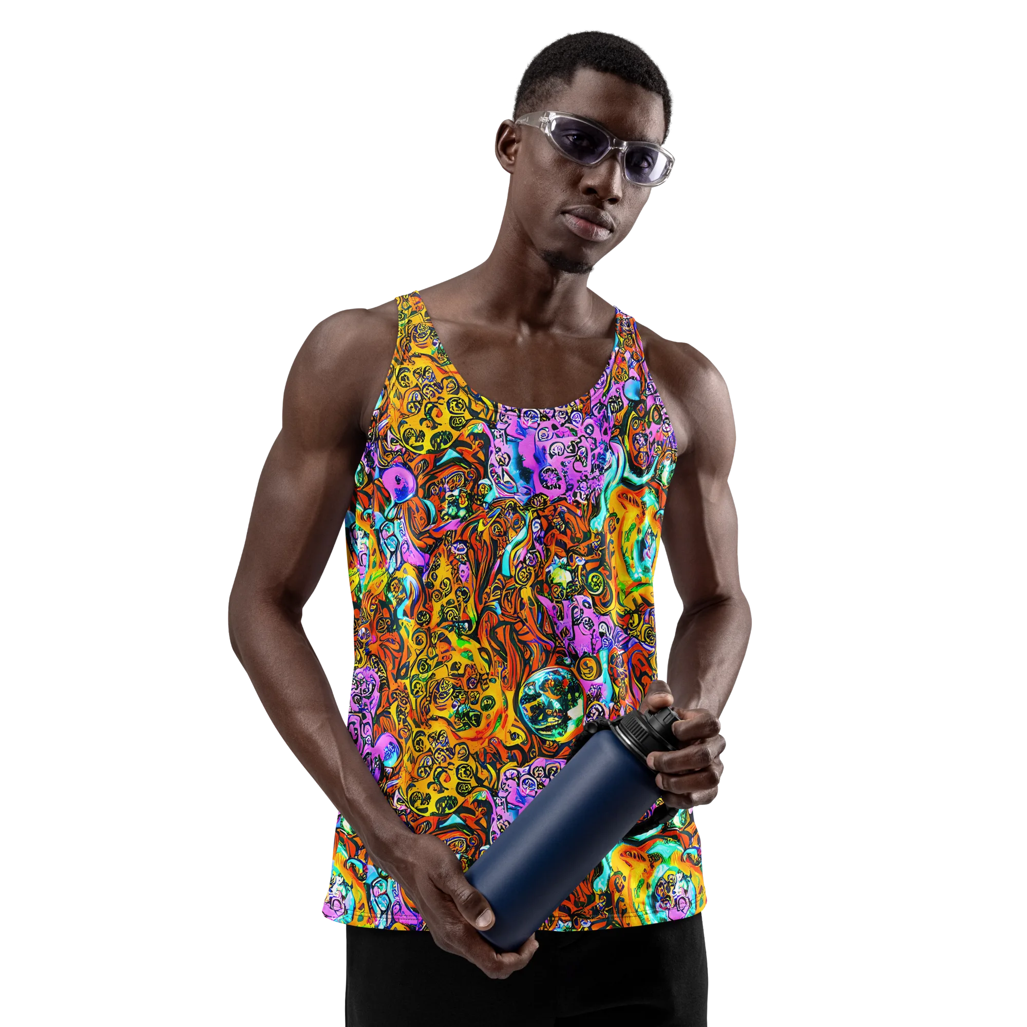Orange Afterglow on Men's Tank Top — Front