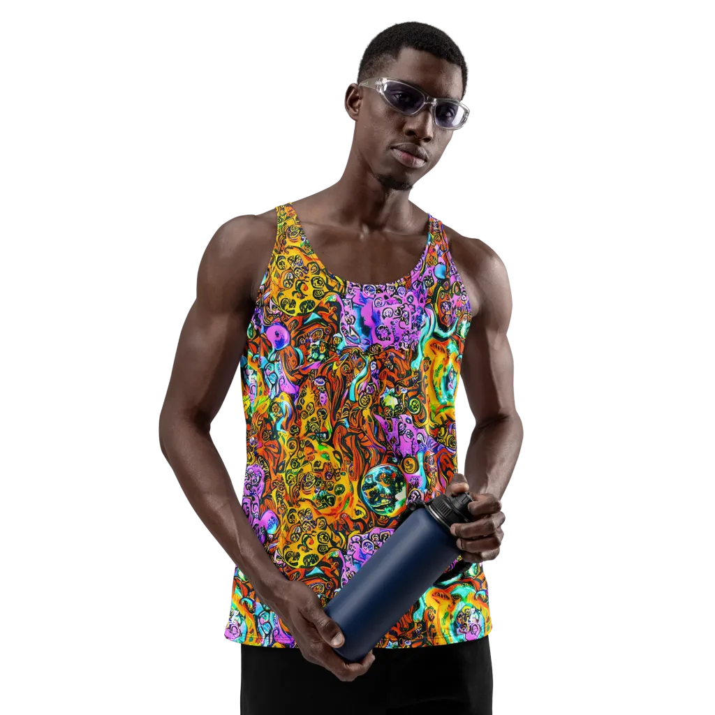 Orange Afterglow on Men's Tank Top — Front