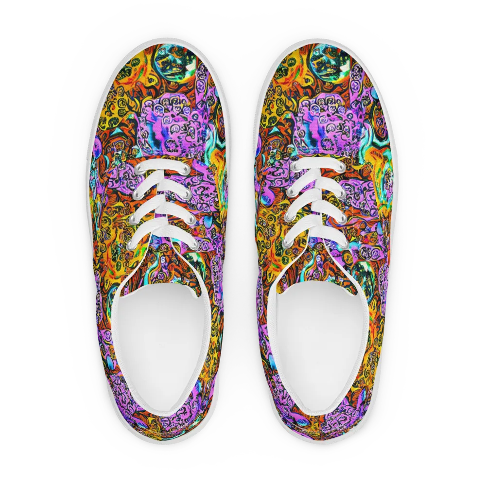 Orange Afterglow on Men's Lace-Up Canvas Shoes — Front