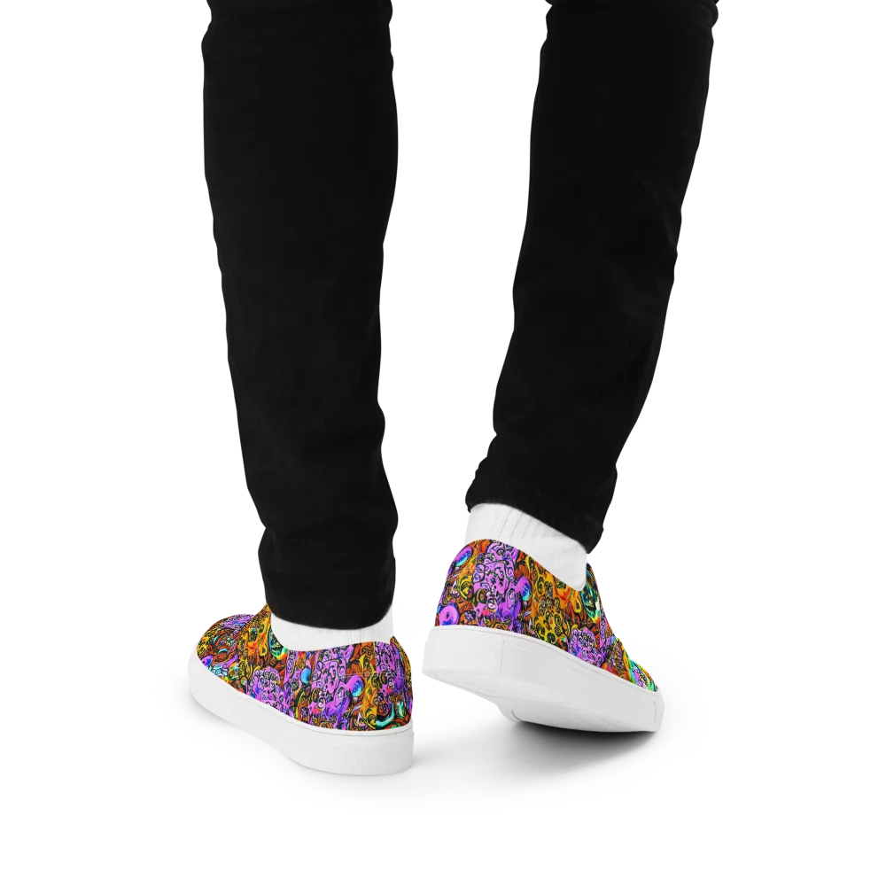 Orange Afterglow on Men's Lace-Up Canvas Shoes — Back