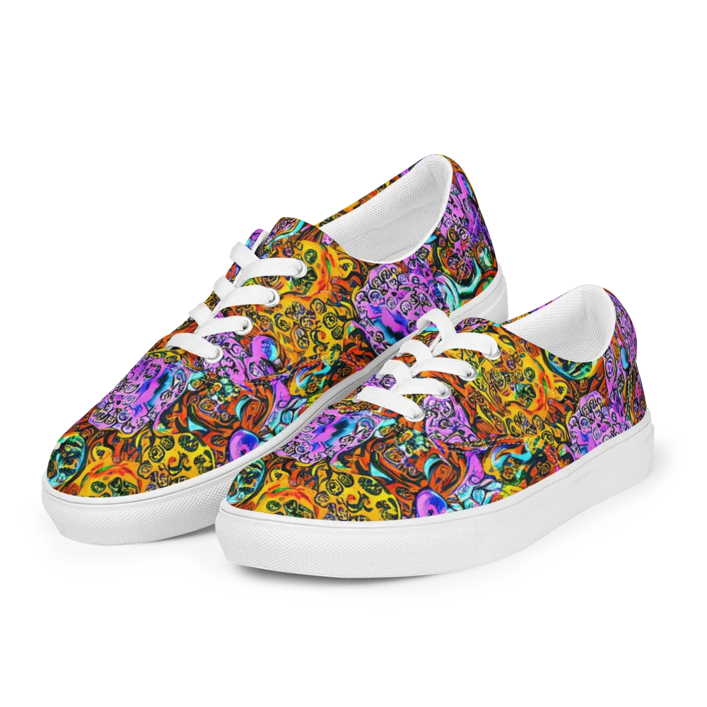 Orange Afterglow on Men's Lace-Up Canvas Shoes — Left Front