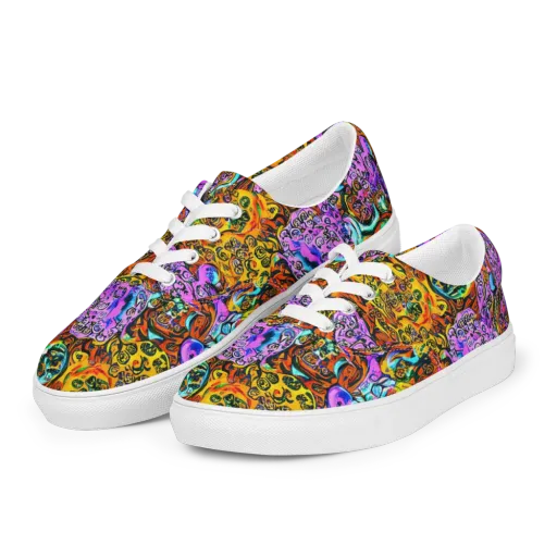 Orange Afterglow on a Men's Lace-Up Canvas Shoes