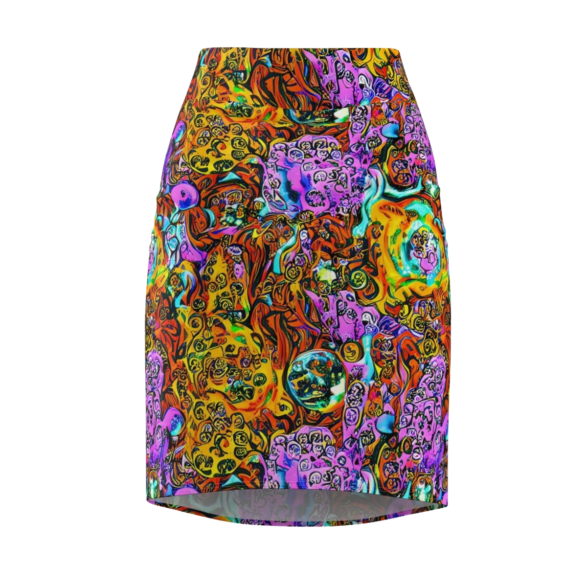 Orange Afterglow on Pencil Skirt — Front