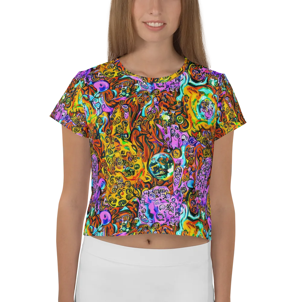 Orange Afterglow on Crop Tee — Front