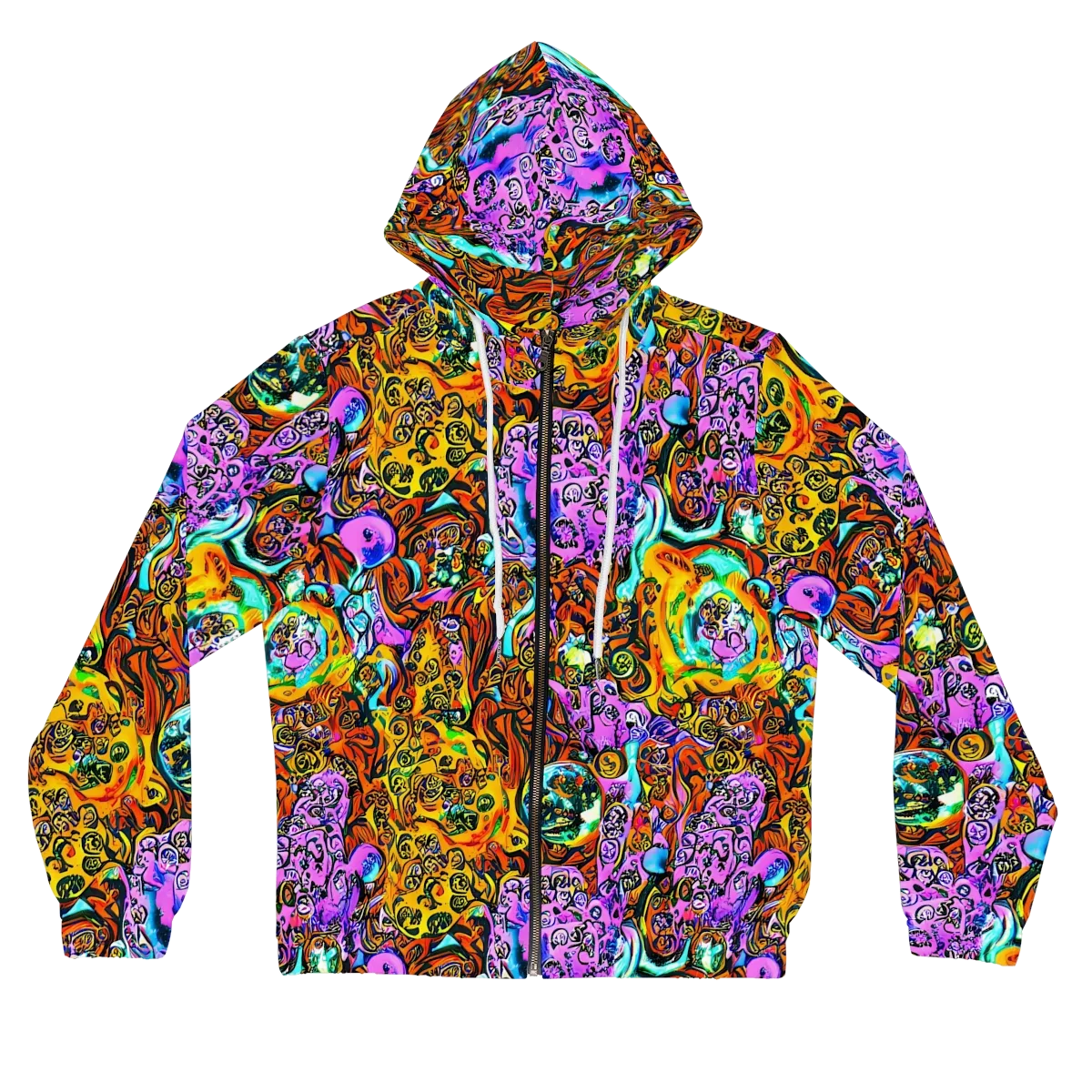 Orange Afterglow on Women's Full-Zip Hoodie — Front