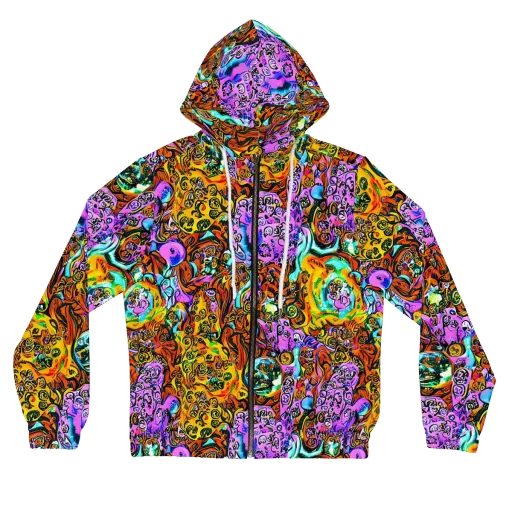 Orange Afterglow on a Women's Full-Zip Hoodie
