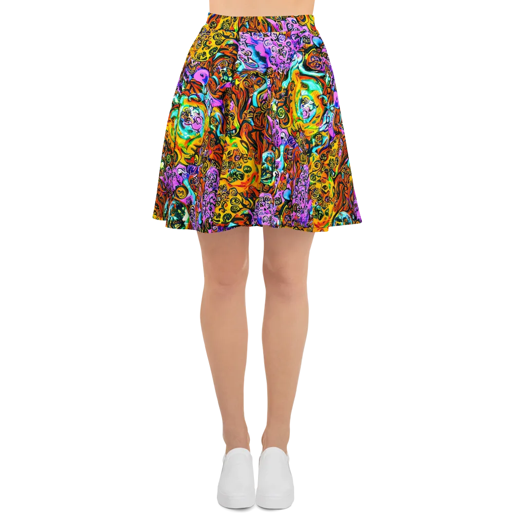 Orange Afterglow on Skater Skirt — Front