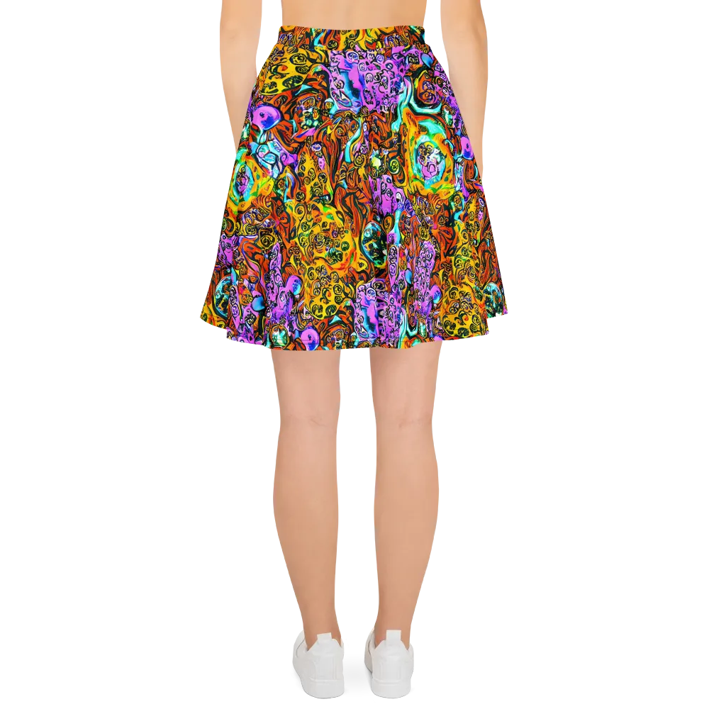 Orange Afterglow on Skater Skirt — Back