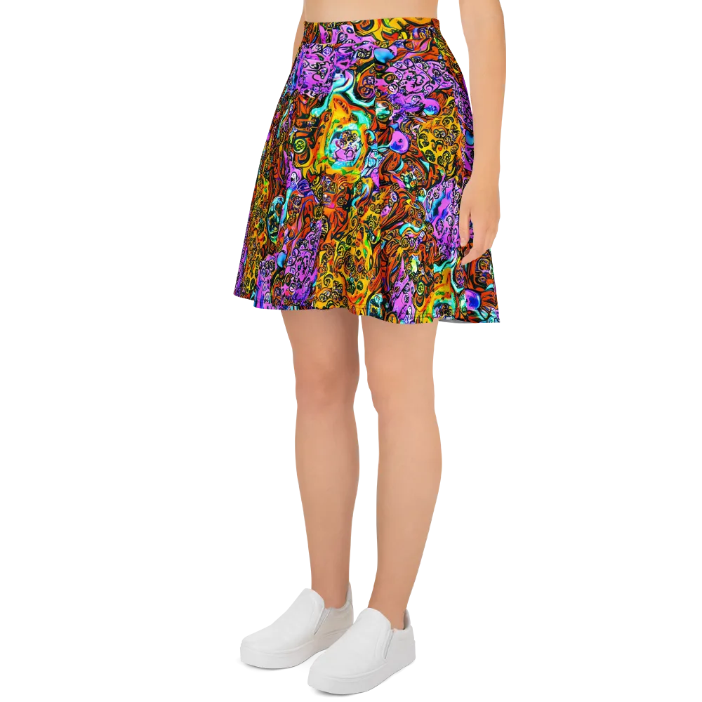 Orange Afterglow on Skater Skirt — Left