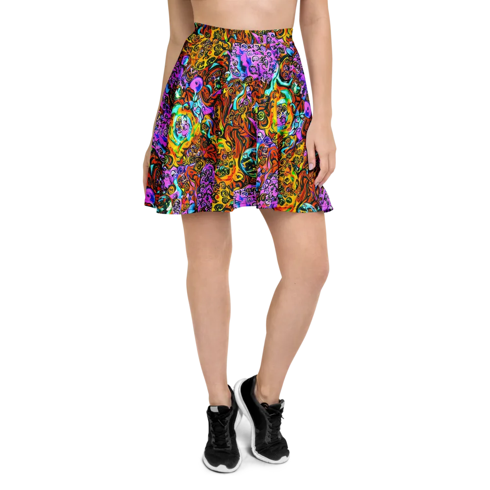 Orange Afterglow on Skater Skirt — Front