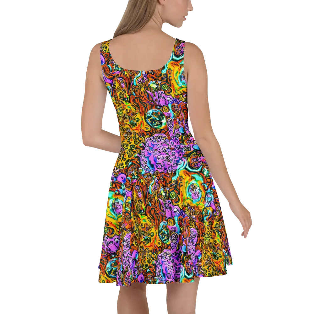 Orange Afterglow on Skater Dress — Back
