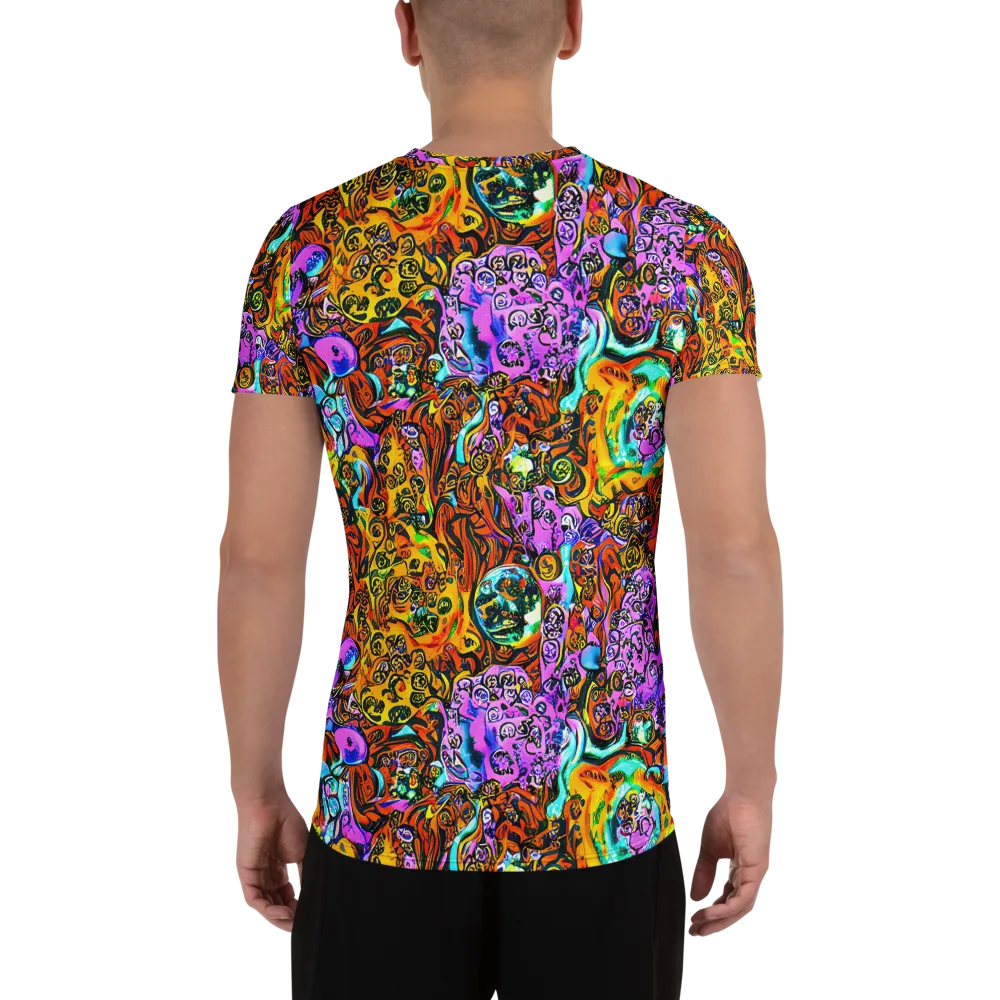 Orange Afterglow on Men's Athletic T-Shirt — Back
