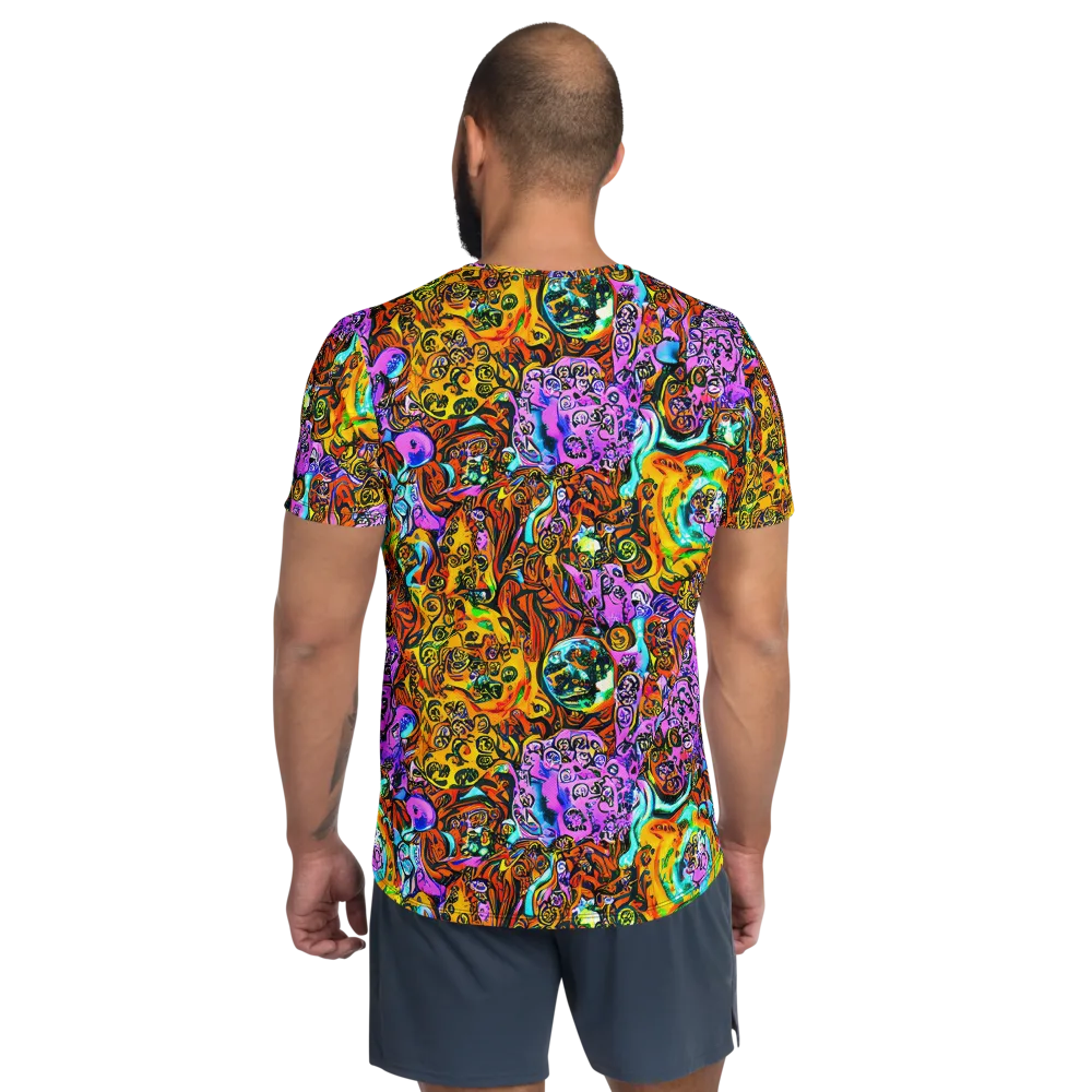 Orange Afterglow on Men's Athletic T-Shirt — Back
