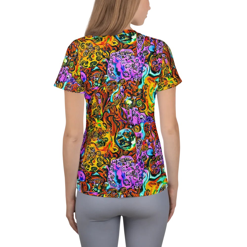 Orange Afterglow on Women's Athletic T-Shirt — Back
