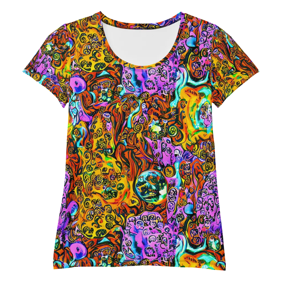 Orange Afterglow on Women's Athletic T-Shirt — Front
