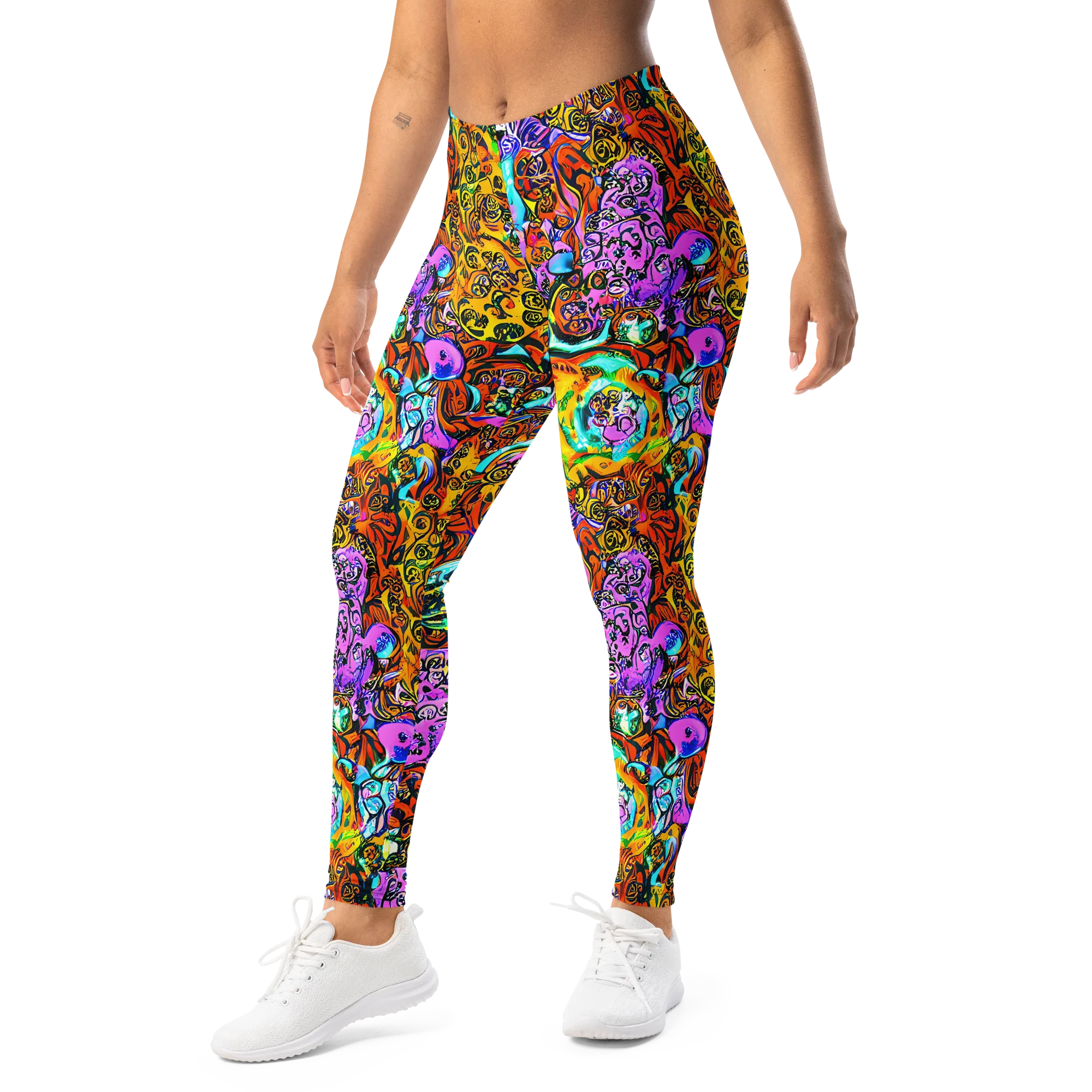 Orange Afterglow on Leggings — Left Front