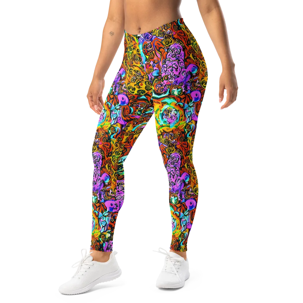 Orange Afterglow on Leggings — Left Front