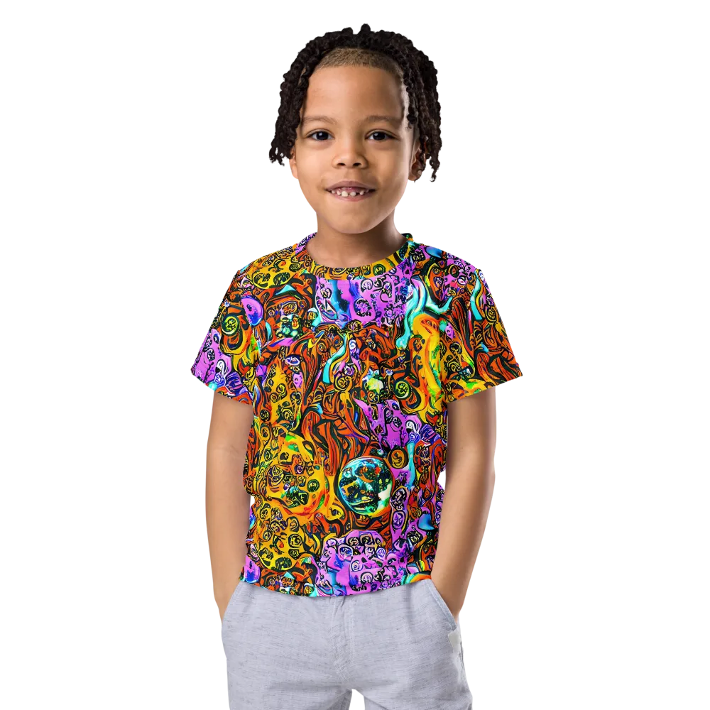 Orange Afterglow on Kids Crew Neck T-Shirt — Front