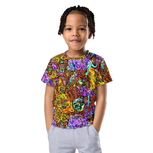 Orange Afterglow on a Kids Crew Neck T-Shirt