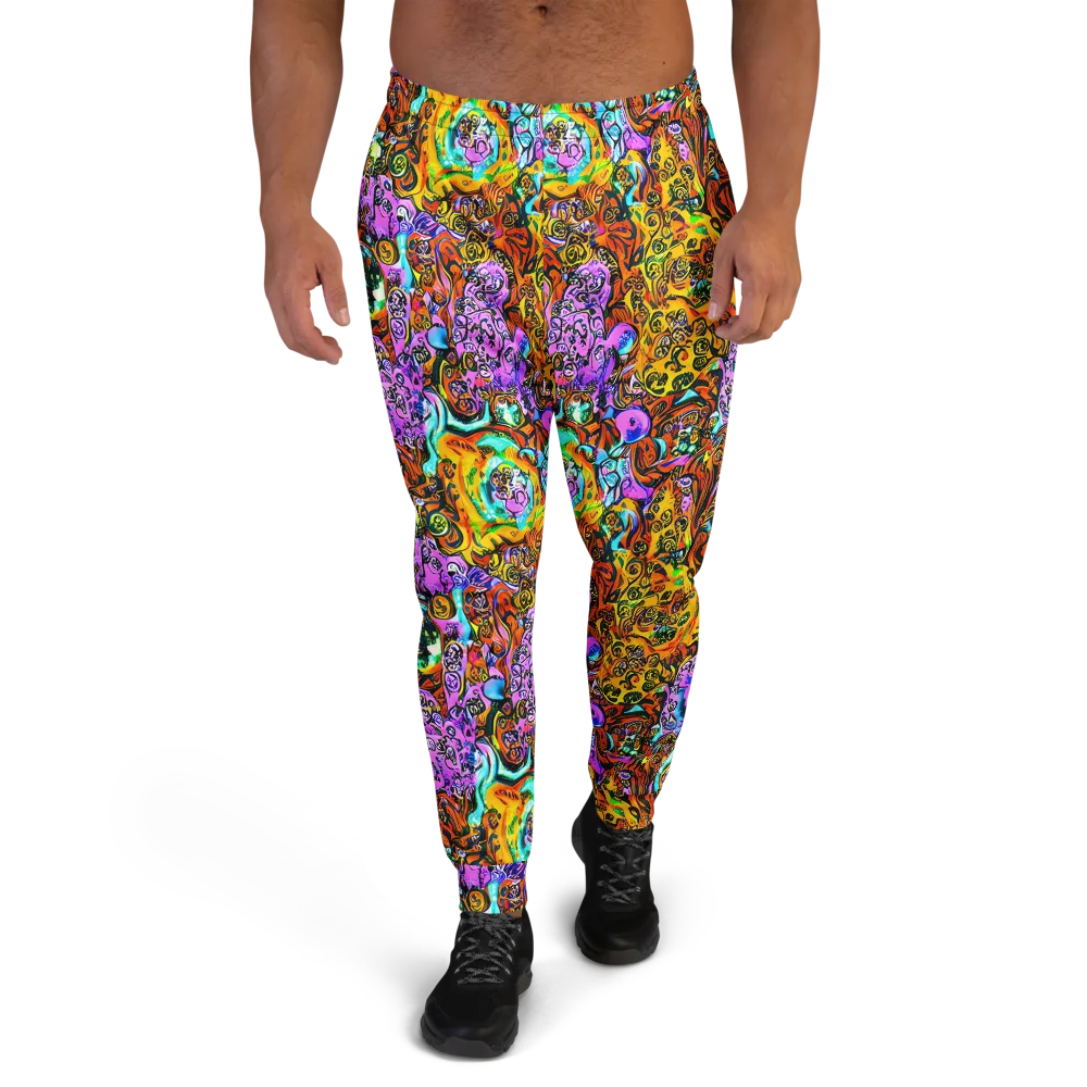 Orange Afterglow on Men's Joggers — Front