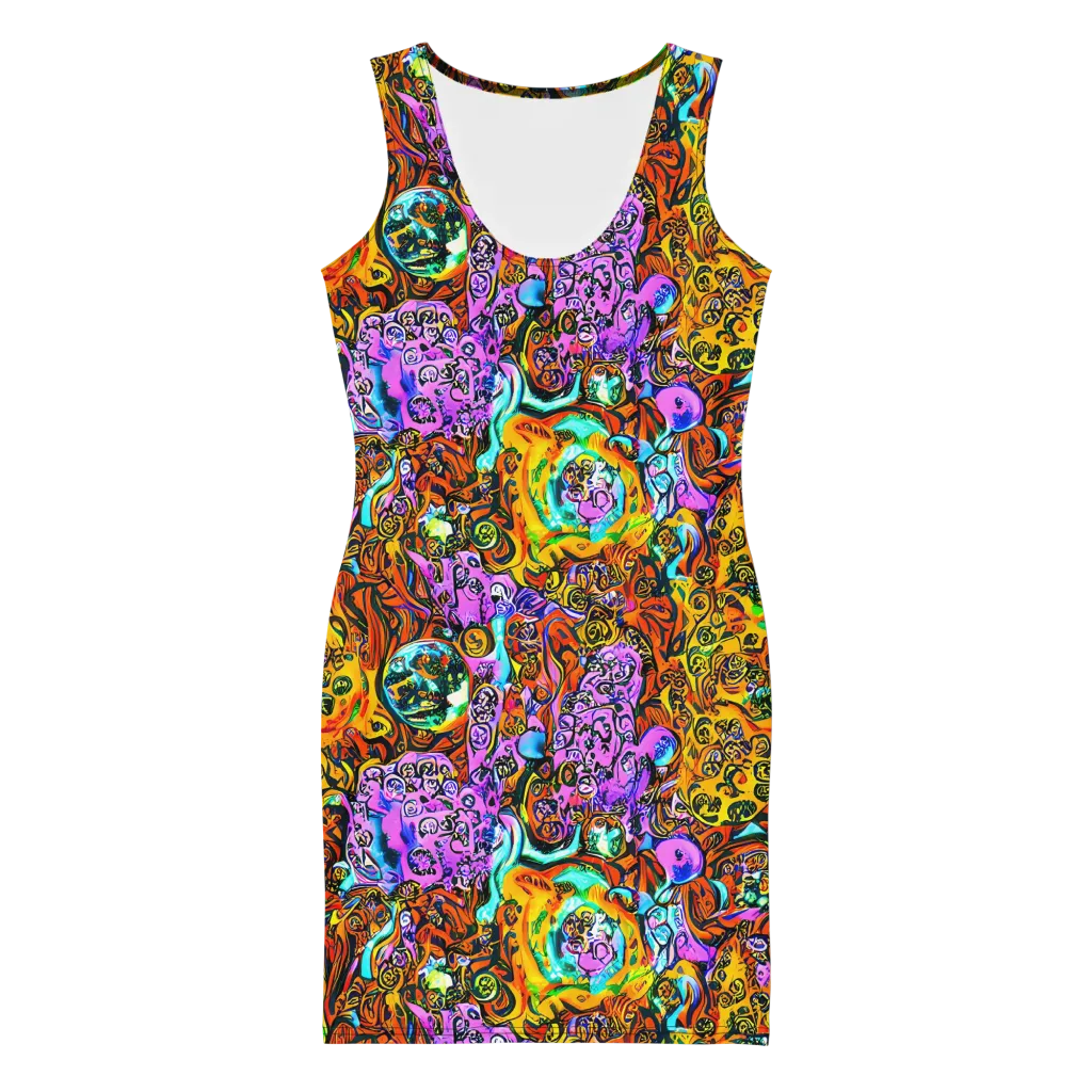Orange Afterglow on Bodycon Dress — Front