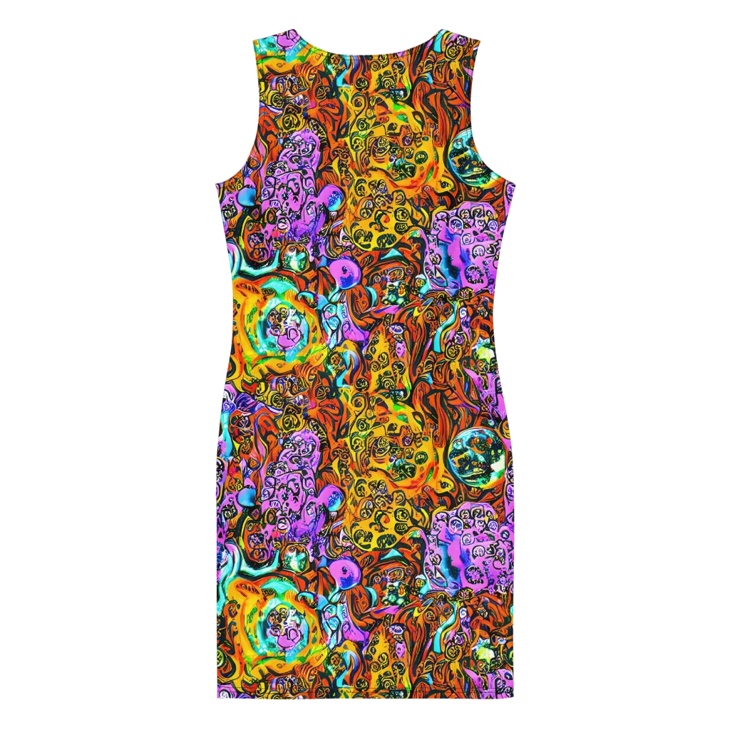 Orange Afterglow on Bodycon Dress — Back