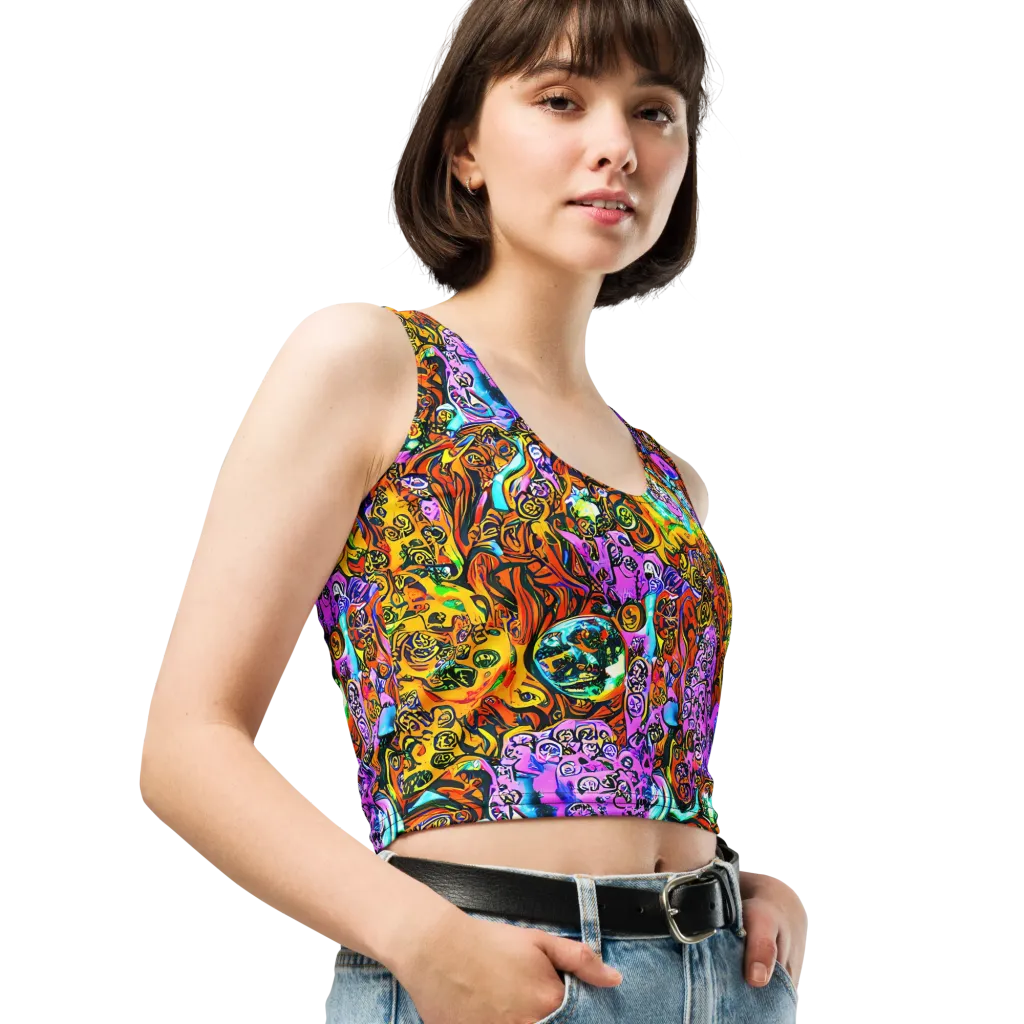 Orange Afterglow on Crop Top — Right Front