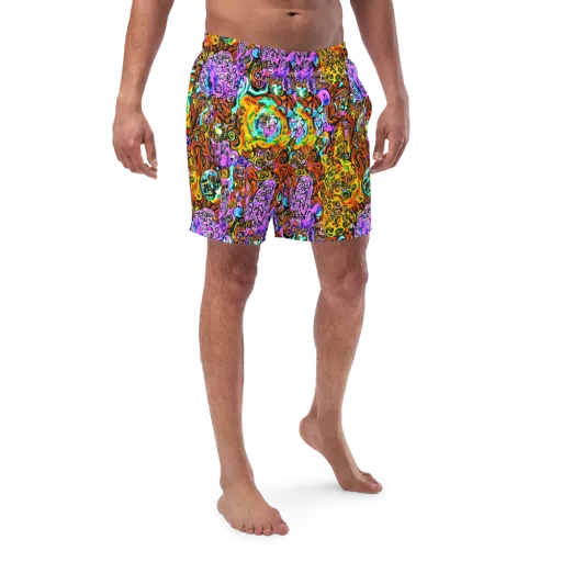 Orange Afterglow on a Swim Trunks