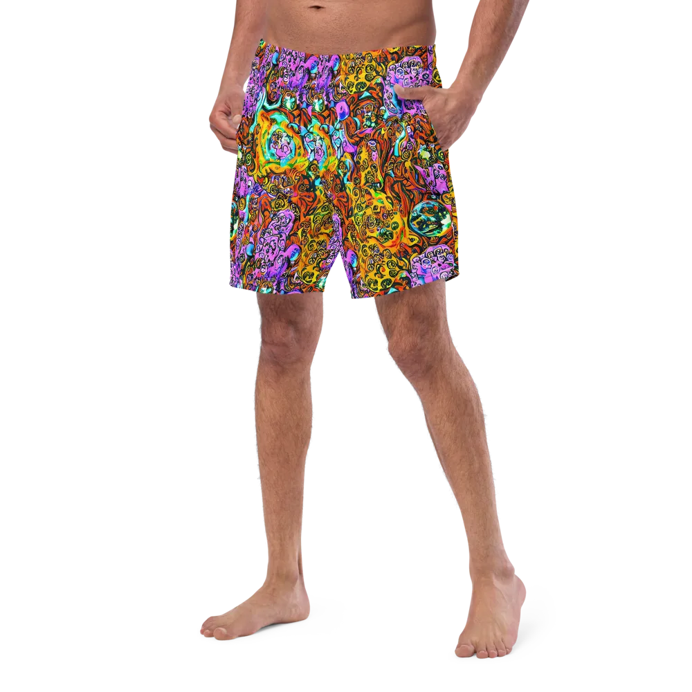 Orange Afterglow on Swim Trunks — Left Front