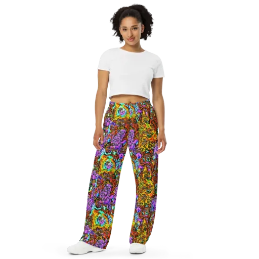 Orange Afterglow on a Wide-Leg Pants