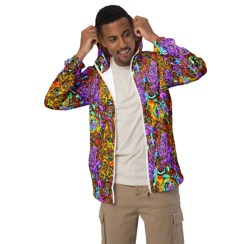 Orange Afterglow on Men's Windbreaker — Front