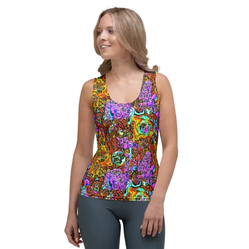 Orange Afterglow on a Women's Tank Top
