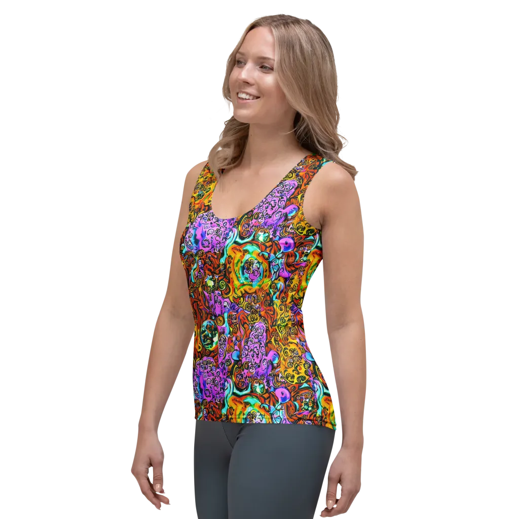 Orange Afterglow on Women's Tank Top — Left Front