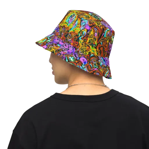 Orange Afterglow on a Reversible Bucket Hat