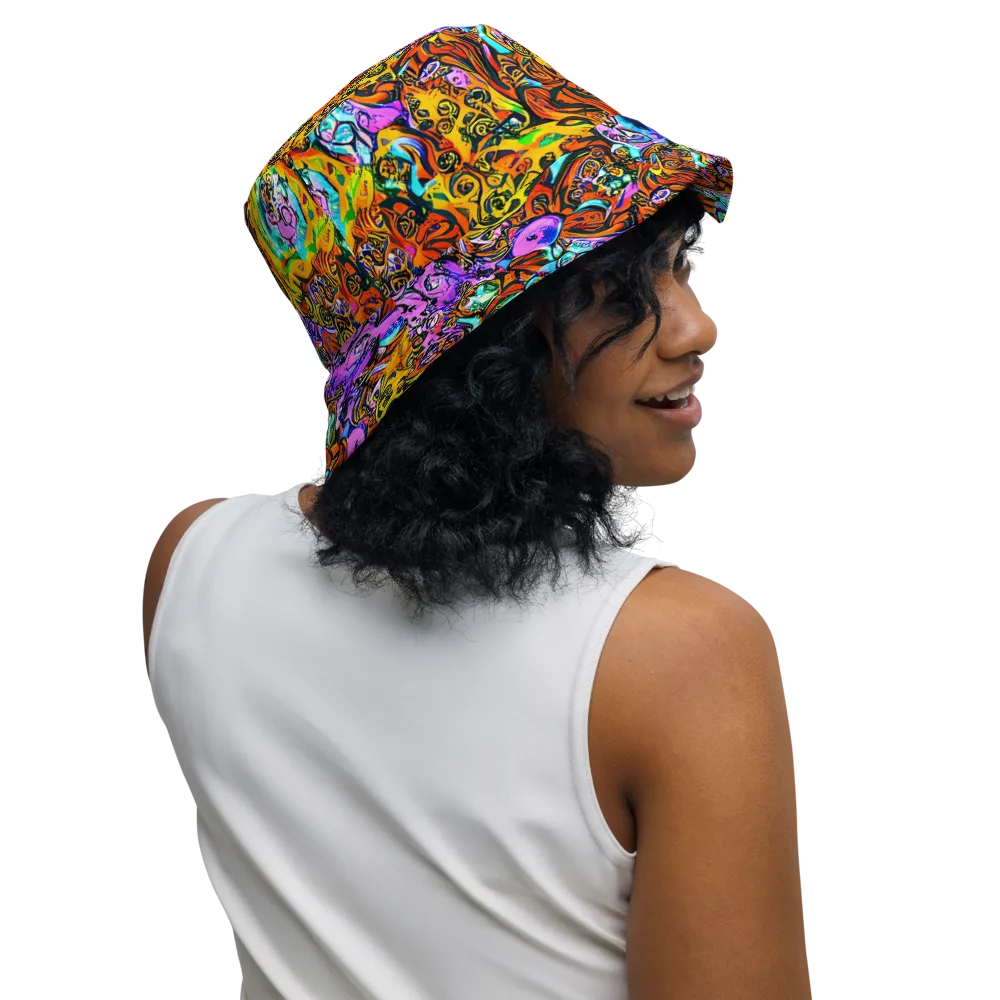 Orange Afterglow on Reversible Bucket Hat — Right Outside