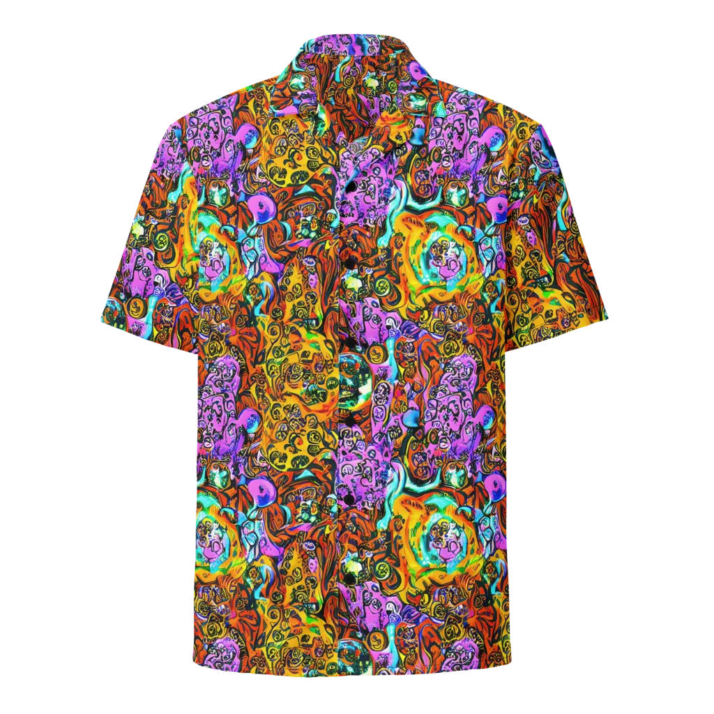 Orange Afterglow on Button Shirt — Front