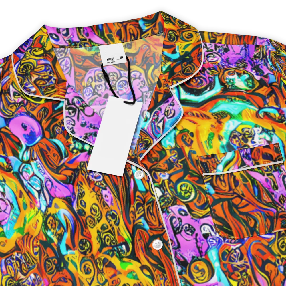 Orange Afterglow on Women's Short Sleeve Pajama Top — Product details