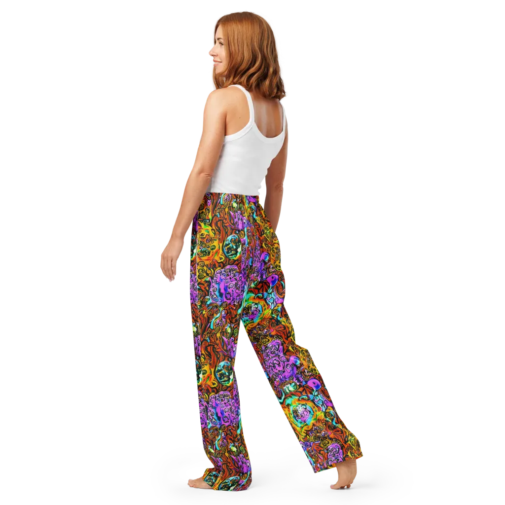 Orange Afterglow on Women's Pajama Pants — Back