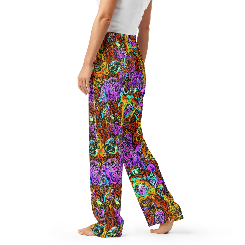 Orange Afterglow on Women's Pajama Pants — Left